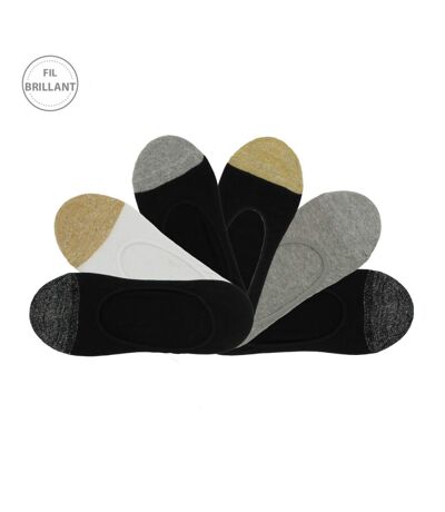 Chaussettes invisibles brillantes femme lot de 6