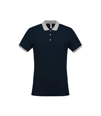 Kariban Mens Two-Tone Pique Polo Shirt (Navy/Oxford Gray) - UTRW7107