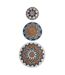 Lot de 3 Déco Murales Branche Bananier 76cm Bleu Foncé-1