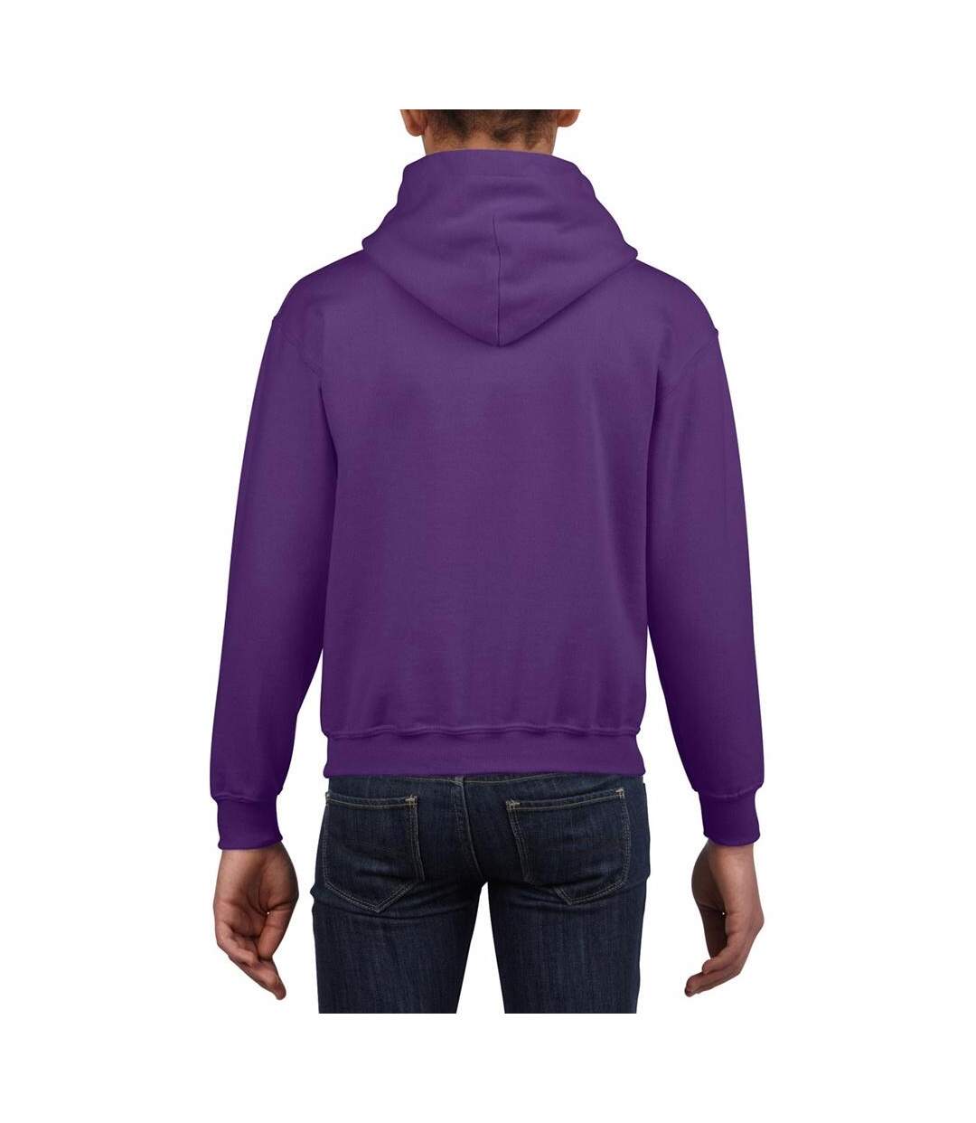 Sweat à capuche unisexe violet Gildan-3