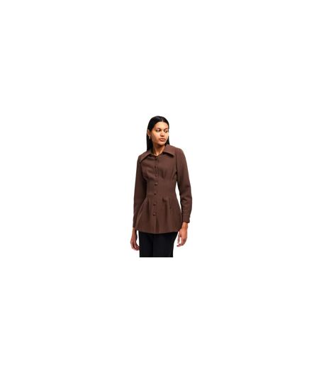 Robe Courte Motif/style Plissé Femme Marron Rougeâtre Odd Muse