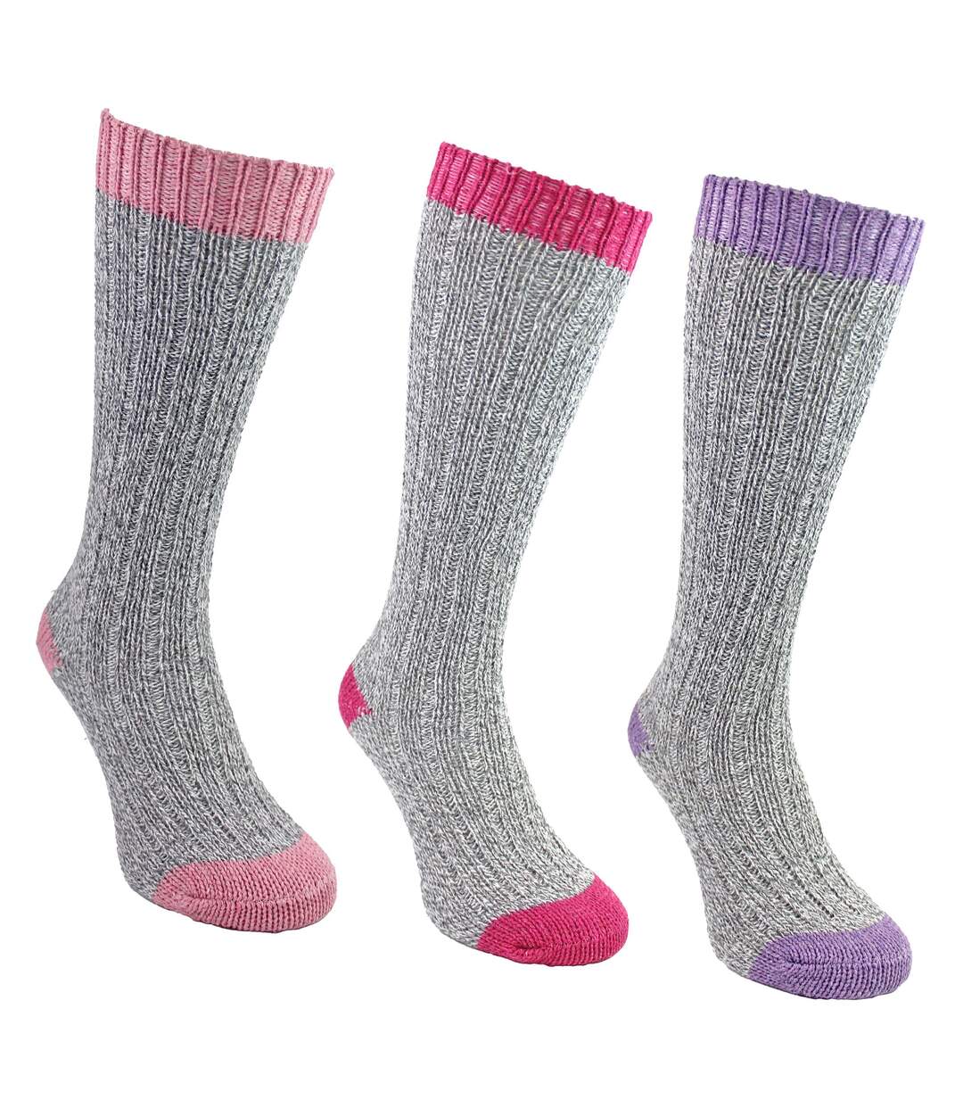 Sock Snob - 3 paires de chaussettes femme extra longues en laine douce et chaude-5
