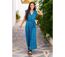 Robe longue ceinturée SELINA motif bleu et noir Coton Du Monde-5