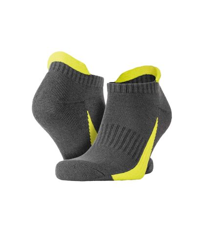 Spiro Mens Sports Socks (Pack of 3) (Gray/Lime) - UTRW9386