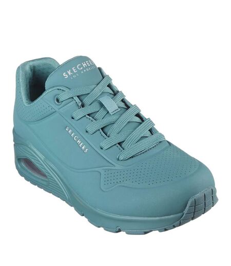 Womens/ladies uno stand on air trainers teal Skechers