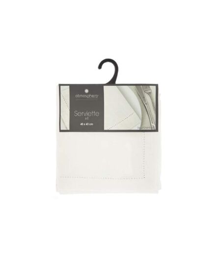 Lot de 4 Serviettes de Table Chambray 40x40cm Ecru