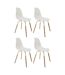 Chaise scandinave pieds métal et bois de hêtre Phenix (Lot de 4)
