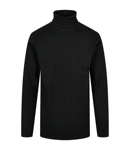 Build Your Brand Mens Turtle Neck Long-Sleeved T-Shirt (Black)