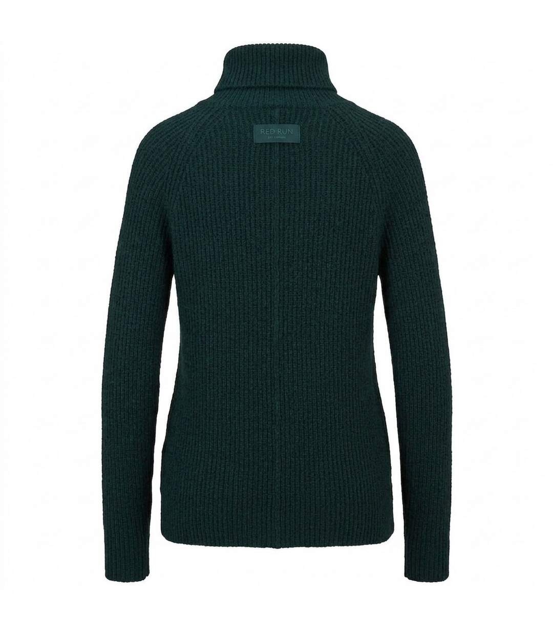 Womens/ladies Rib Knit Regular Raglan Pullover Dark Green Boss-2