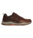 Mens Benago Hombre Leather Trainers Dark Brown Skechers-3