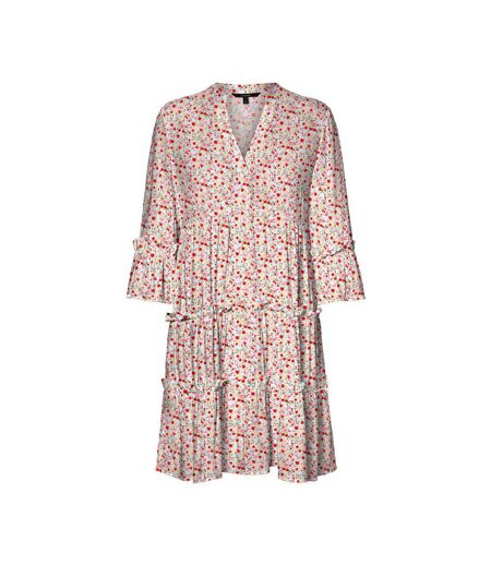 Robe blanche/rouge femme vero moda easy - s