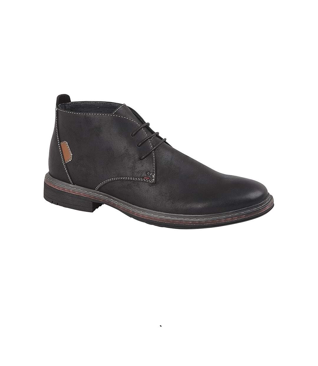 Bottines en nubuck synthétique homme noir Goor-1