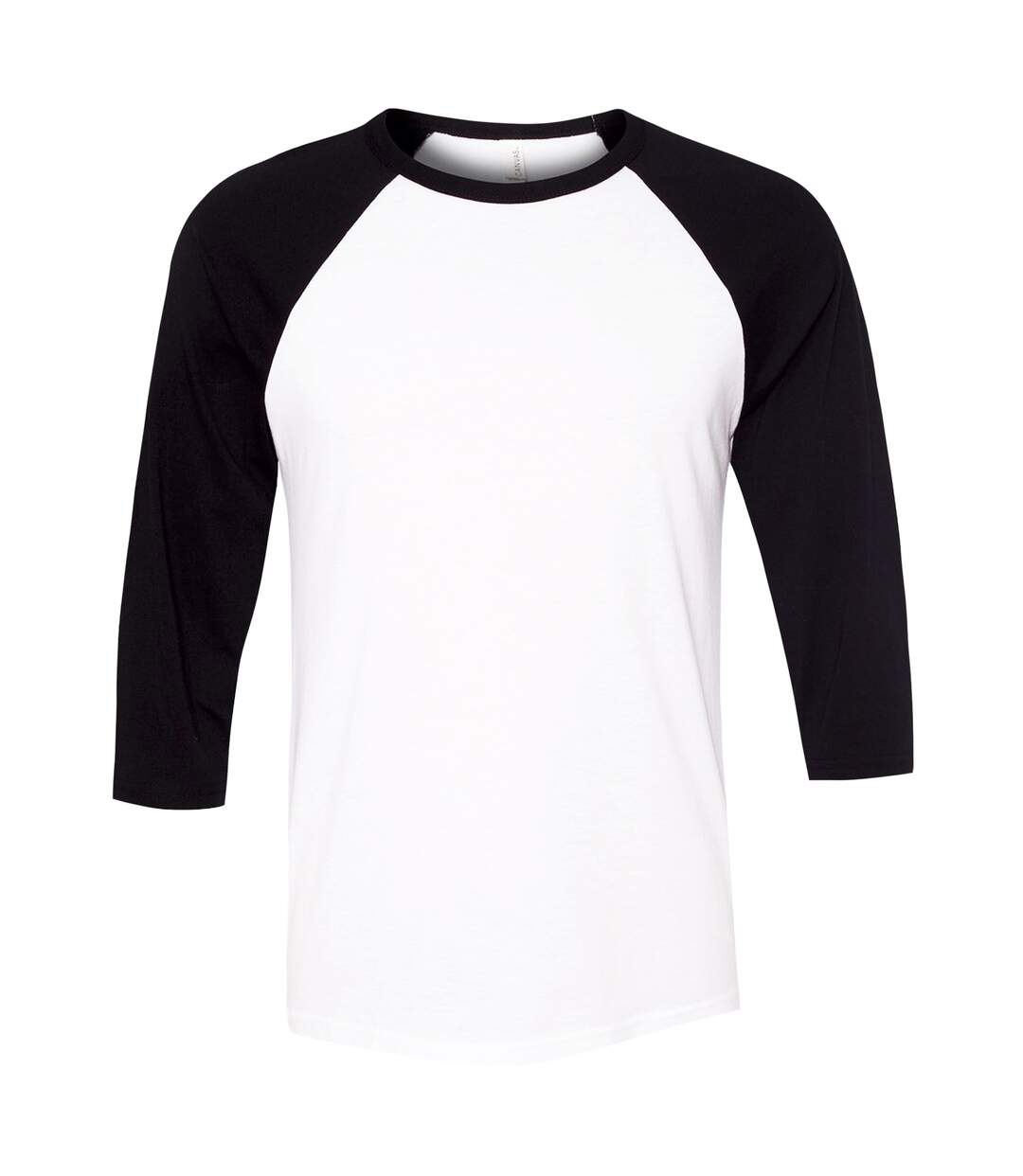 Canvas Mens 3/4 Sleeve Baseball T-Shirt (White/Black)