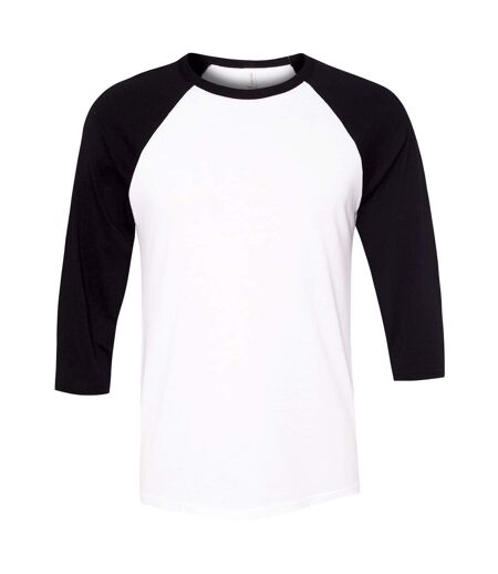 Canvas Mens 3/4 Sleeve Baseball T-Shirt (White/Black) - UTBC1332