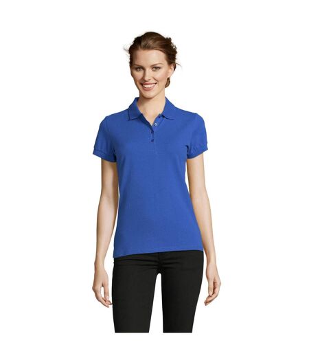 Womens/ladies People Polo Shirt Royal Blue SOLS
