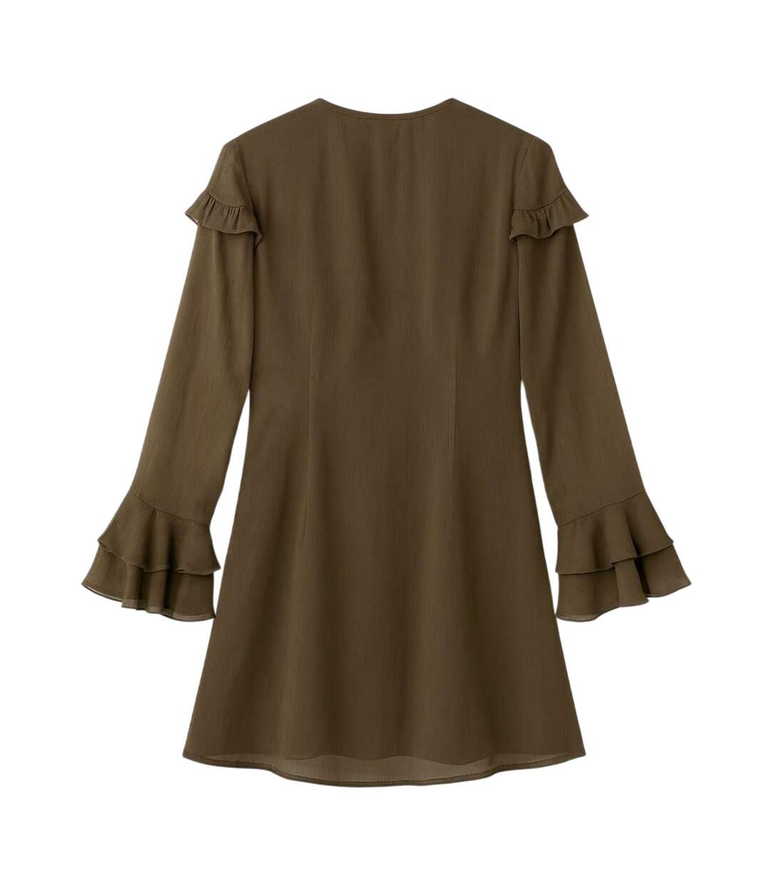Womens/ladies Ruffled Mini Dress Brown I Saw It First-2