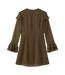 Womens/ladies Ruffled Mini Dress Brown I Saw It First-2