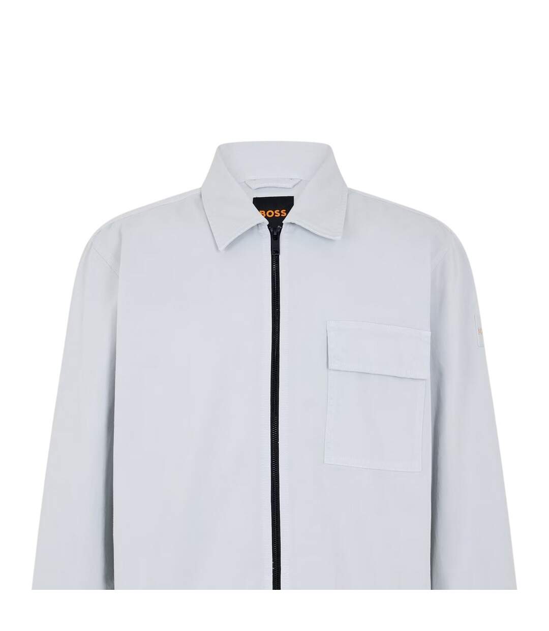 Mens Patterned Chest Pocket Overshirt Grey Boss-4