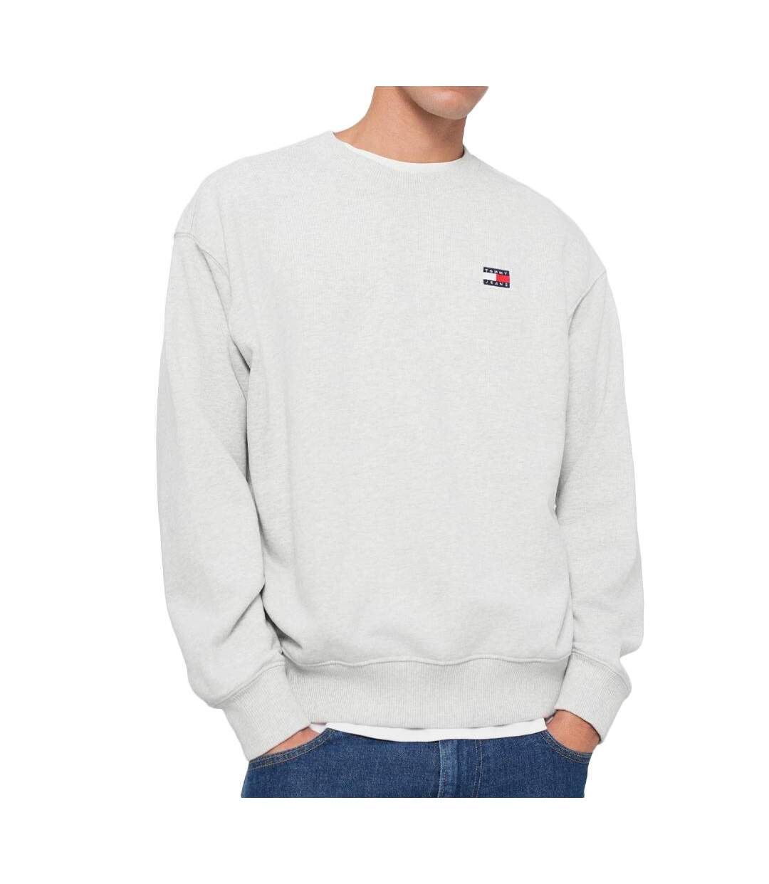 Sweat gris homme tommy hilfiger badges-2
