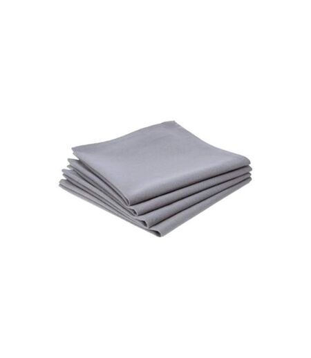 Lot de 4 Serviettes de Table Coton 40cm Gris Clair