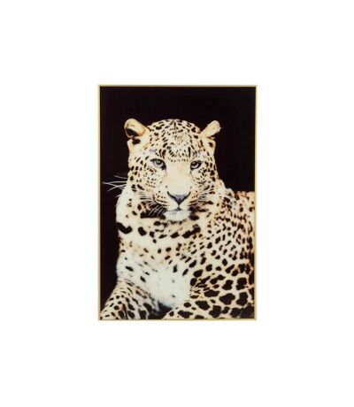 Paris Prix - Toile Imprimée léopard 80x120cm Noir & Or