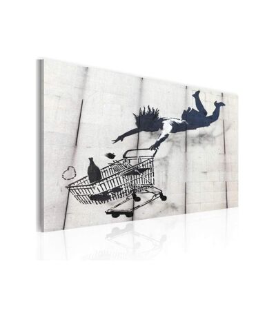 Paris Prix - Tableau femme Tombe Avec Un Chariot De Supermarché - Banksy 40x60cm