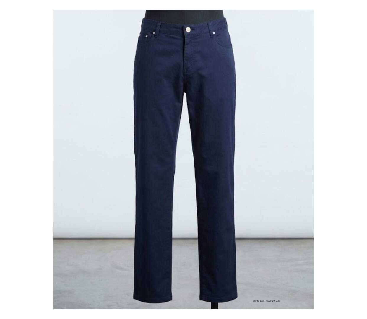 Pantalon 5 poches AXONE Balade - Toile gabardine coton stretch Bleu Marine pour un confort quotidien-3