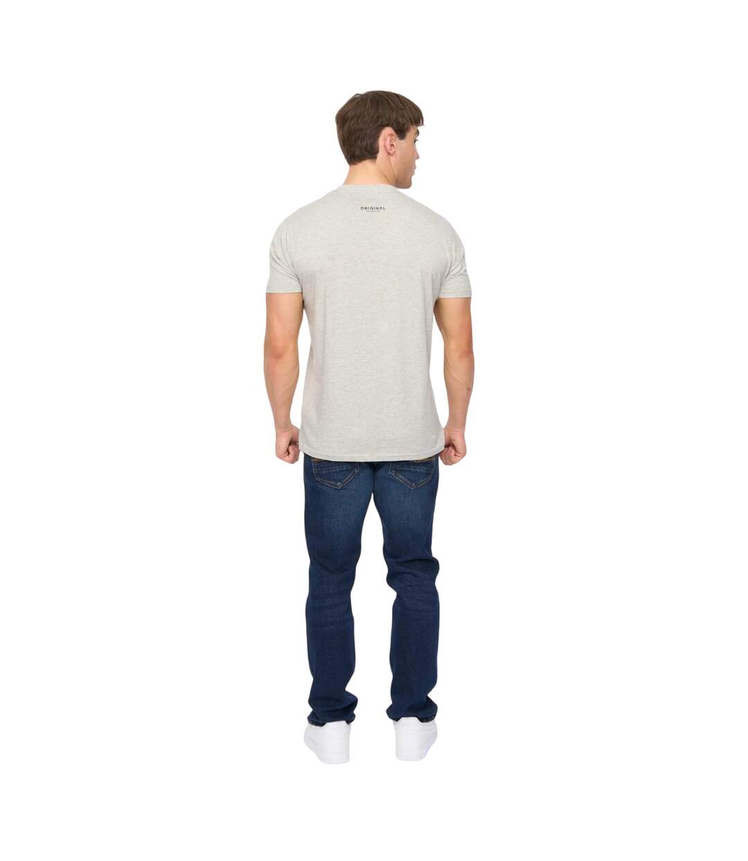 Mens Moules T-shirt Grey Marl Crosshatch-3