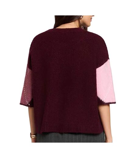 Pull bordeaux femme morgan jacquard