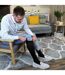 3 Pack Mens Long Knee High Lightweight 100% Cotton Soft Breathable Socks-4
