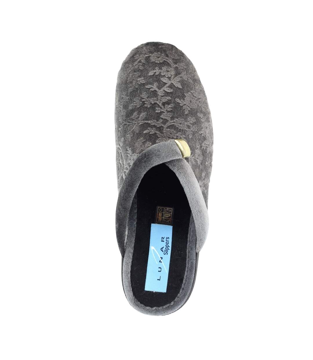 Chaussons mules amaretto femme gris Lunar-4