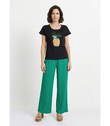 T-shirt coton ananas sequins