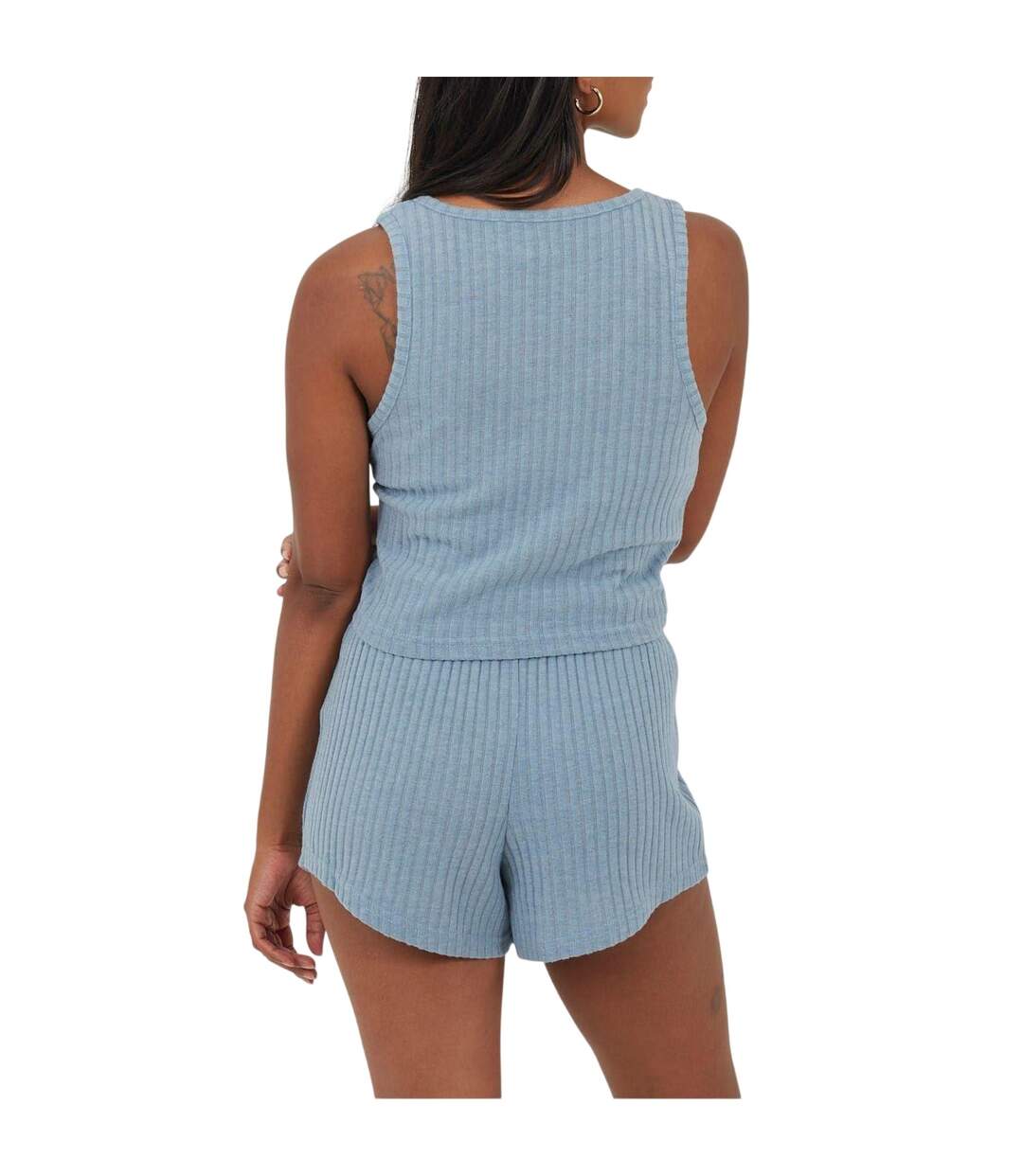 Womens/ladies Ribbed Loungewear Set Citadel Blue Brave Soul-3