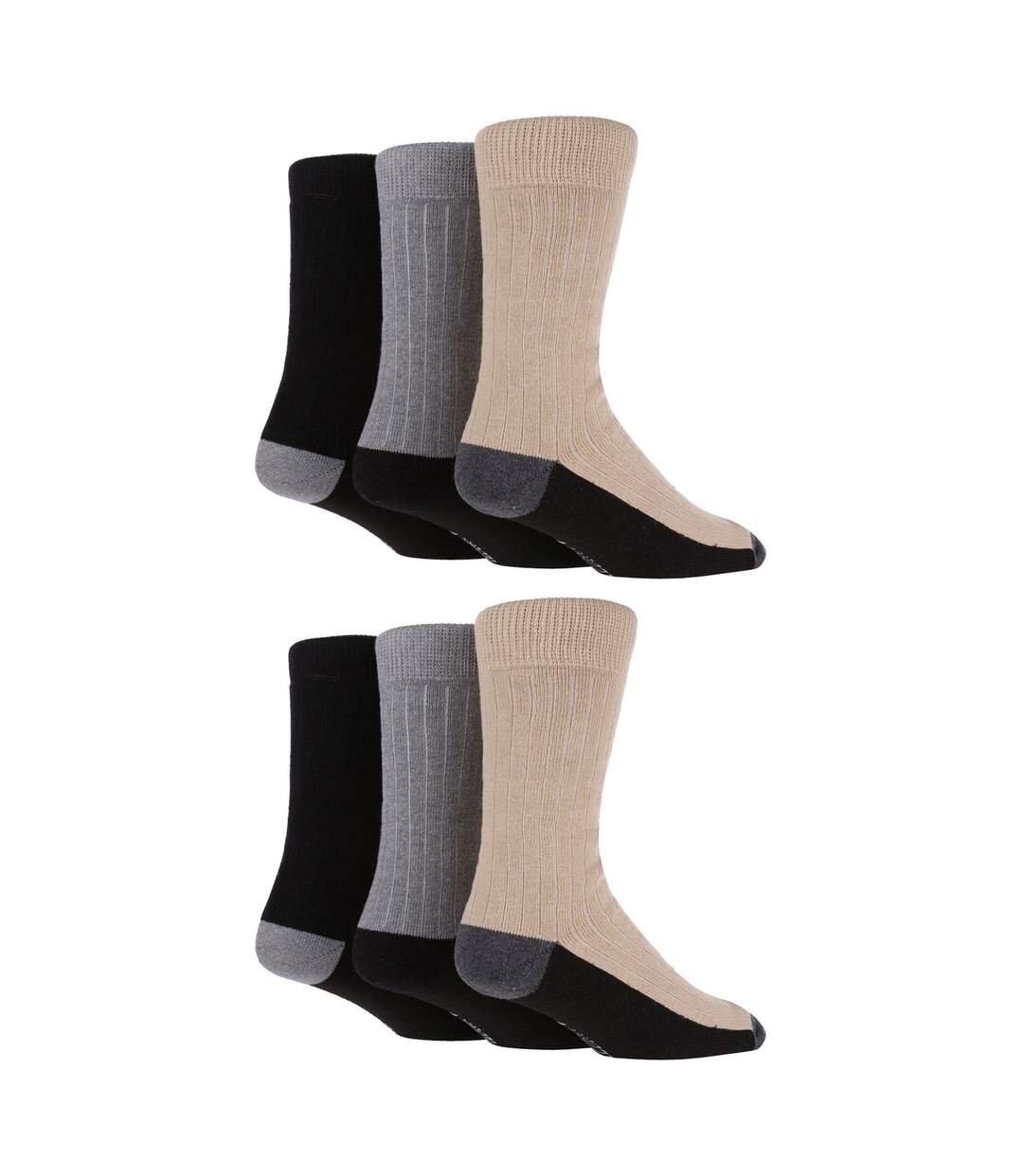 6 Pairs Mens Multipack Outdoor Cotton Boot Socks for Ultimate Hiking Comfort-3