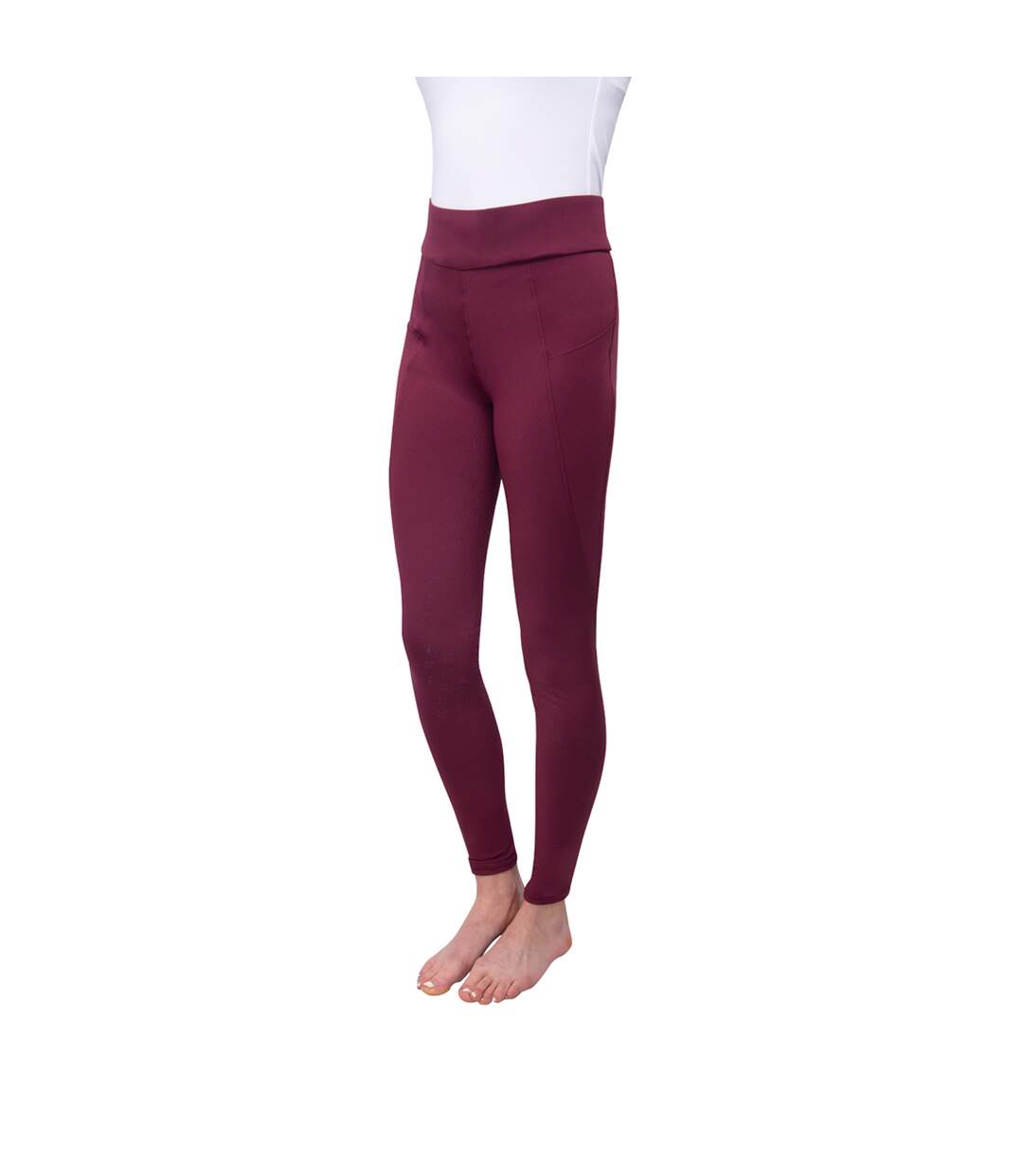 Womens/ladies melton horse riding tights fig HyPERFORMANCE-1