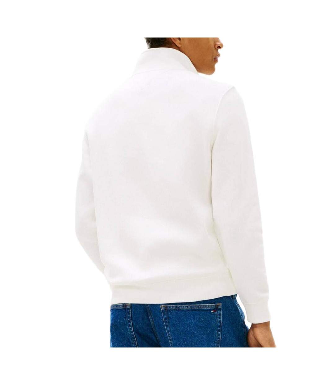 Sweat blanc homme tommy hilfiger fleece-2