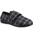 Mens Gerald Classic Checked Slippers Black GBS Med-1
