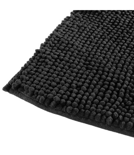 Tapis de Salle de Bain Chenille 50x80cm Noir