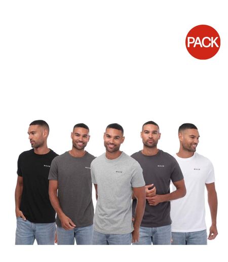 Pack Of 5  Mens Spacey T-shirt  Multicoloured Nicce