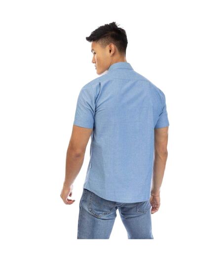 Mens Plain Collared Regular Shirt Indigo Peter Werth