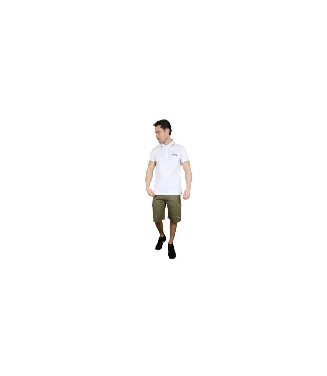 Polo Ss25 Homme Blanc Marron Clair Lambretta-1