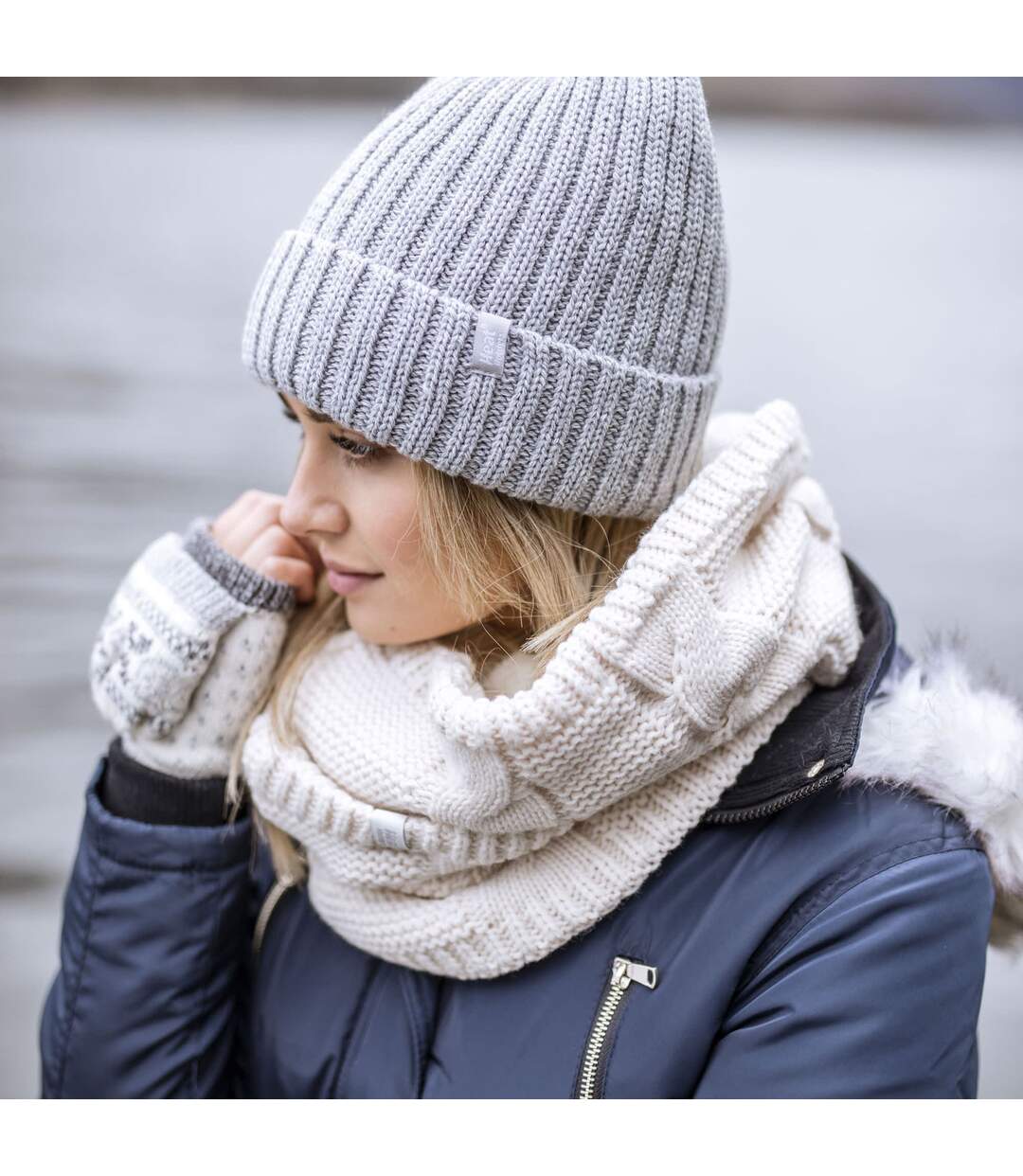 Mitaines Femme Thermiques Chaudes Hiver avec Motif-3