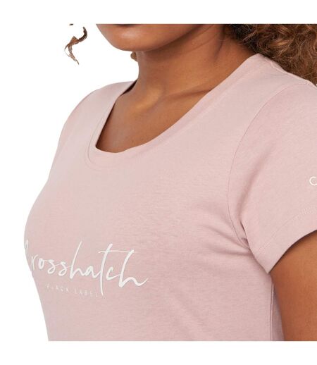 Crosshatch Womens/Ladies Evemoore T-Shirt (Dusty Pink) - UTBG117