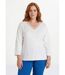 T-shirt manches 3/4 coton et macramé-1