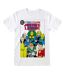 Justice League Unisex Adult Comic Cover T-Shirt (White) - UTHE1704