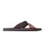 Mens Webb Leather Sliders Burnt Brown Base London-3