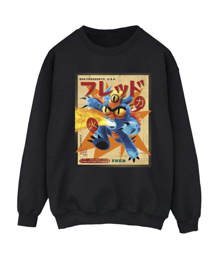 Disney Sweatshirt Big Hero 6 Baymax Fred Newspaper Femme/Femme (Noir) - UTBI11469