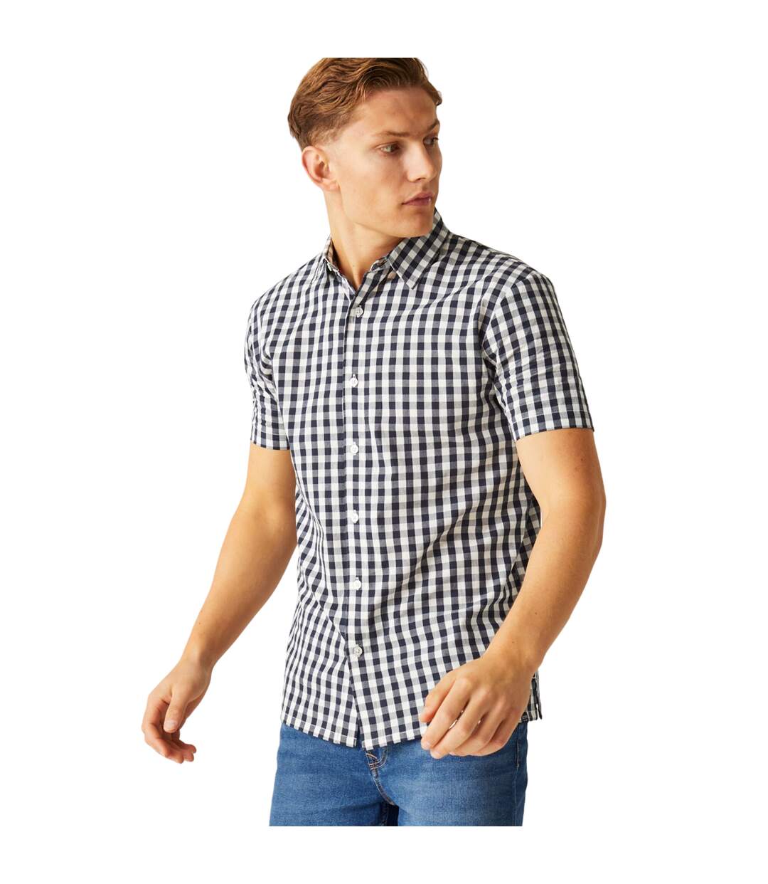 Mens denmoor checked shirt navy/white Regatta-4