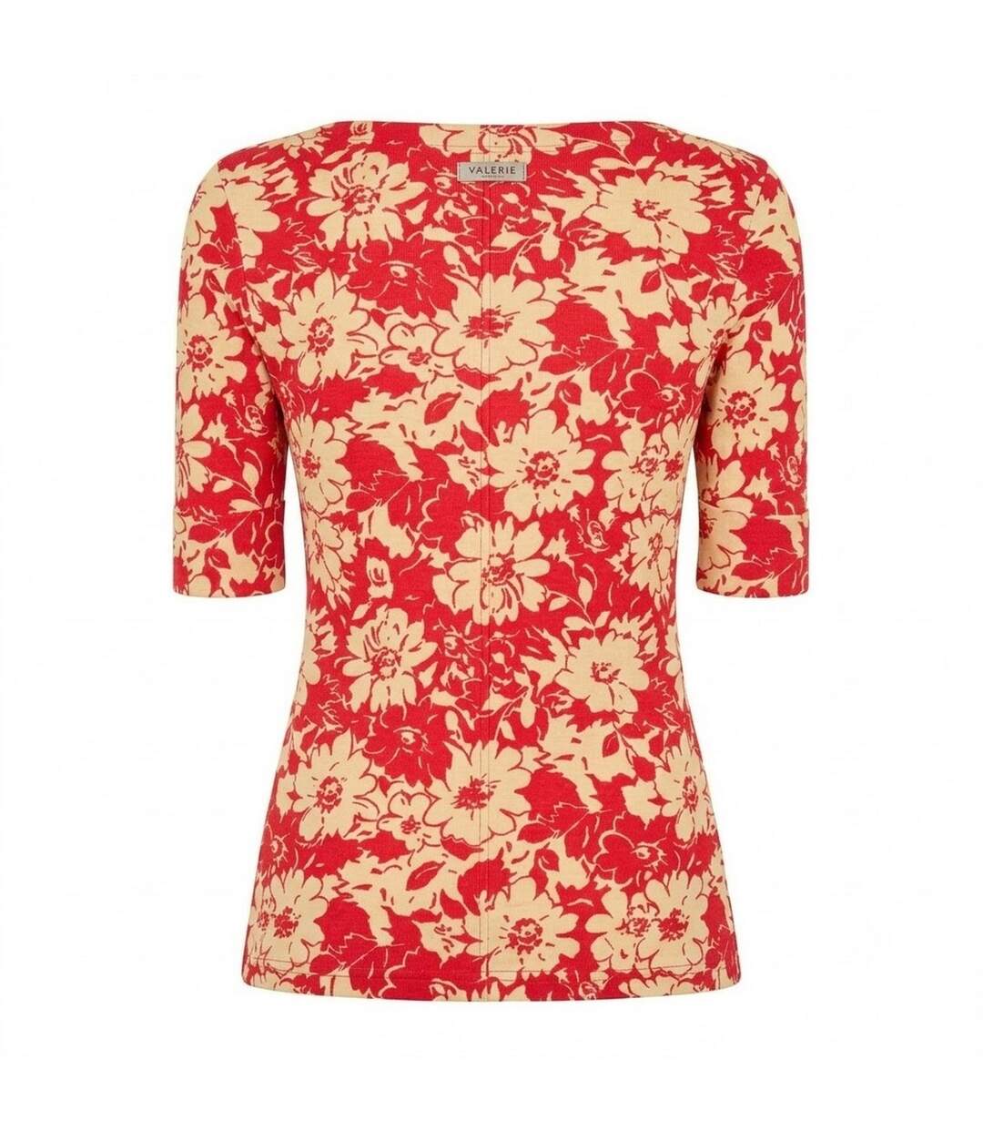 T-shirt Motif/style Floral Femme Rouge Marron Clair Ralph Lauren-2