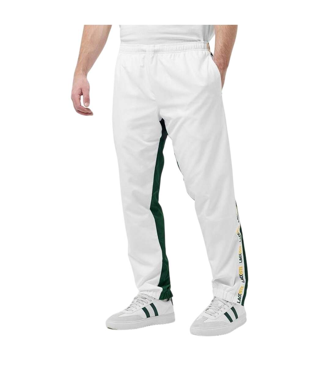 Mens Xh7587 Tracksuit Bottoms White Green Lacoste-3